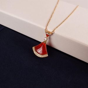 Hela Divas dröm S925 Sterling Silver Ceramic Fan Charm Pendant Short Chain Necklace for Women Jewelry275w