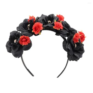 Bandanas Black Scrunchies Hair Halloween Headband Flower Headdress Headpiece Hoop Headwear