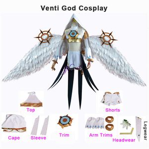 Genshin Etkisi Venti God Cosplay Costume Mondstadt Rüzgar Venti Archon Cosplay Oyun Takım Ufma Angel Wing Cadılar Bayramı Costumecosplay