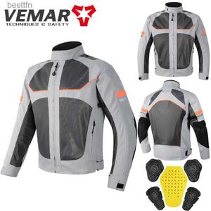 Others Apparel Vemar Summer Motorcycle Jacket Men's Motocross Jacket Motorcyclist Jacket Protective Gear Coat Racing Reflective Oxford ClothingL231007