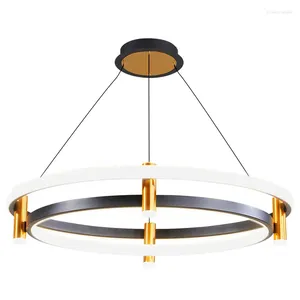 Pendant Lamps Nordic Ring LED Ceiling Chandelier For Dining Living Room Center Table Kitchen Island Lights Home Decor Lusters Fixture