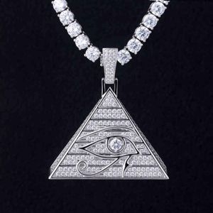 New Horus Eye Pyramid Hip Hop Necklace Pendant Egyptian Triangle Jewelry2217