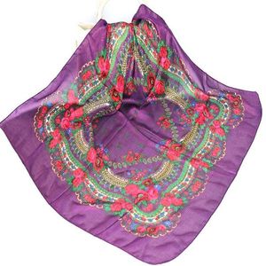 Besigner di lusso Nuovo stile di moda Modello etnico russo Donna Acrilico Piccola sciarpa Fazzoletto Sciarpa 80 cm x 80 cm Scialle Hijab295I
