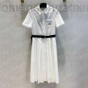 Платья больших размеров Дизайнерские дизайнерские вышитые рубашки для женщин Летняя мода Дизайнерские юбки Очаровательное женское белое платье с поясом 9FZI BAOC