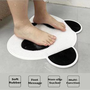 Tappeti Panda Tappetino da bagno Massaggio ai piedi Tappetino da doccia Silicone Morbido Massaggio alla schiena Cuscino Spazzola Ventosa Bagno WC Tappetini da bagno antiscivolo 231007