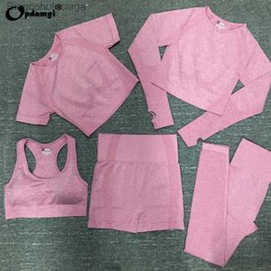 Active Set Women's Sportswear Yoga Set Shorts Workout Clothes Athletic Wear Gym Legging Seamless Fitness Bra Crop Top Long Sleeve Yoga Suitl231007