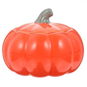 Storage Bottles Tea Canister Sugar Sealing Jar Ceramic Candy Container Pumpkin Shaped For Home