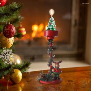 Portacandele Portacandele natalizio Allegria festosa Casa in metallo Tea Light Centrotavola Decor Ornamenti da tavolo Felice anno