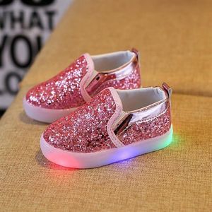 Спортивная уличная детская обувь с розовыми вспышками и стразами, детские повседневные светящиеся детские кроссовки для мальчиков и девочек, нескользящая резиновая подошва, детские S2654