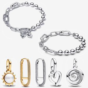 2023 NYA 925 Sterling Silver Charm Pärlor armband för kvinnor Fashion Earring Pendant Designer Engagemangsmycken Gift Diy Fit Pandoras Me Sparkling Star Armband