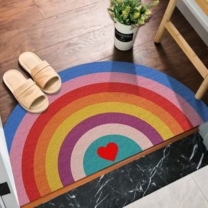 Tappeti Zerbini a semicerchio Tappeti e moquette antiusura in PVC impermeabile antiscivolo per camera da letto Zerbino per interni ed esterni con stampa arcobaleno 231007