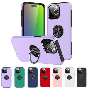 Shockproof Magnetic Finger Ring Kickstand Cases for iPhone 15 Pro Max 14 13 12 11 XR XS X Hybrid Dual Layer Hard Back Phone Cover Funda