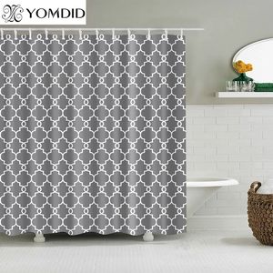 Duş Perdeleri Banyo Ev Dekoru için Su Geçirmez Polyester Kumaş Duş Perdeleri Geometrik Desen Çok Boyutlu 231007