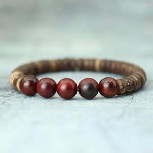 Strand Antique 8mm Wooden Beads Buddha Bracelet Handmade Natural 10mm Round Wood Yoga Braclet For Men Armband Mala Jewelry Homme