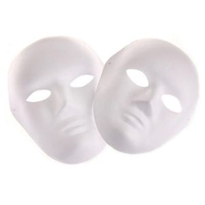 Whole-Blank White Masquerade Mask Women Men Men Dance Cosplay Costume Party Maska DIY High Quality321y