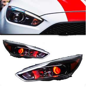Auto Parts For Ford Focus RS Styling 20 15-20 18 Red Evil-eye LED Daytime Lights Dual Projector DRL Car Accesorios