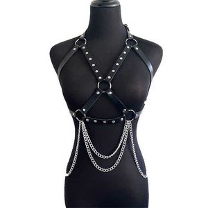 sex toys for couples Bdsm Sexy Chain Belt Belts Pu Leather Crop Top Women Suspenders Harajuku Lingerie Gothic Ball Costume