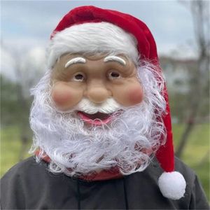 메리 크리스마스 산타 클로스 라텍스 마스크 야외 오르나멘 귀여운 산타 클로스 의상 의상 가면 가발 수염이 Xmas Party GC2358