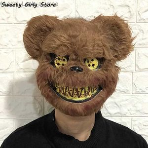 Party Masks Halloween Party Scary Head Cover Rabbit Cosplay Mask Halloween Carnival Costume Headgear Props Handmade Dance Masquerade Horror Q231007