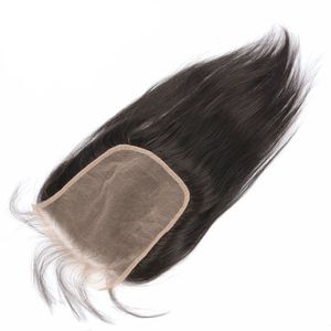 Brazylijska koronkowa rozmiar 6x6 Lace Close Virgin Hair 8-24 cal prosty naturalny kolor z włosami dla niemowląt 6*6 Zamknięcie produkty do włosów