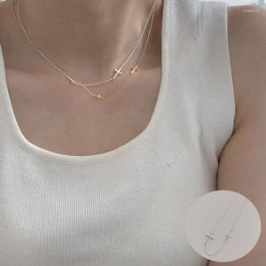 Łańcuchy 925 Srebrny Naszyjnik dla kobiet dziewczyna moda nieregularna plisowana projektowanie biżuterii urodzin