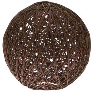 Pendant Lamps Chandelier Shade Creative Lamp Vintage Decor Dustproof Lampshade Rattan Ball Woven Light Table Cover Protector