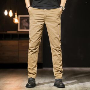 Erkeklerin izleri elmsk bahar gündelik pantolon kentsel basit düz tüp elastik doku kumaş Kore moda pamuk