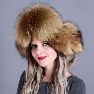 Berets Authentic High-quality Fur Hat For Women's Winter Warmth Lei Feng Fashionable High-end And Foreign Style