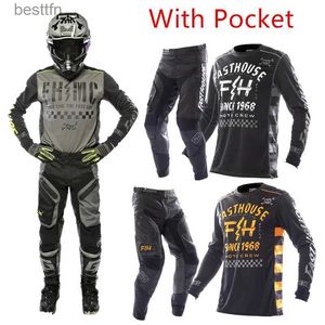 Altri abbigliamento 2023 per Shift MX Suit Motocross Gear Set Off Road Set con tasca Dirt Bike e pantaloni Moto Racing ClothingL231007