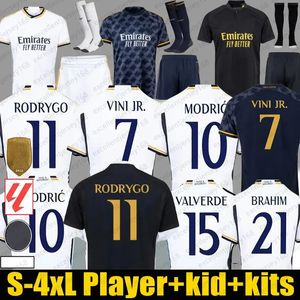 Real Madrid Sportswear Fans Player Version Soccer Jerseys Vini Jr Bellingham Real Madrids Camavinga Tchouameni Valverde Football Shirt Men Kids Kits