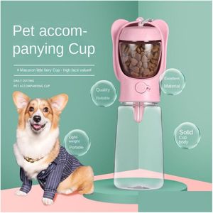 Dog Bowls Feeders Portable Water Bottle With Food Container Leak Proof Puppy Dispenser Drinking Feeder For Pets Outdoor Walking Hiking Dhdkm