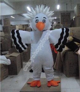 Traje de mascote de pássaro branco de alta qualidade roupas de personagem de desenho animado natal carnaval vestido ternos adultos tamanho festa de aniversário roupa ao ar livre