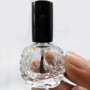 10ml Empty Nail Polish Bottle With Black Small Brush Nail Art Container Glass Nail Oil Bottles fast shipping F748 Edkop