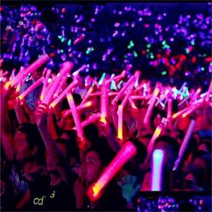 Light-Up Foam Sticks Party Concert Decor Led Soft Batons Rally Rave Glowing Wands Color Changing Flash Torch Festivais Luminous Stick Drop GC2356