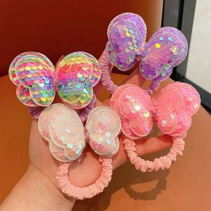 Butterfly Bow Sequin Hair Clip Rope Sparkly Sequins Bows Alligator Hair Ropes Baby Girls Kids Sweet Ribbon Hair Bows Clip 2781