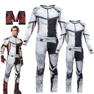 Vuxna/barn ättlingar 3 Carlos Gil Jumpsuit Wig Cosplay Costume Polyester 3D Tryckt Halloween -kostymer för ChildRencosplay