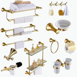 Badzubehör-Set, Badezimmerzubehör-Set, Handtuchhalter-Zubehör, Toilettenbürstenhalter aus poliertem, goldfarbenem Edelstahl zur Wandmontage, 231007