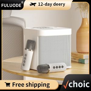 Máquina de karaokê com microfone duplo portátil S ers para adultos e crianças Sistema PA S er Bluetooth com 2 microfones sem fio Home 231007