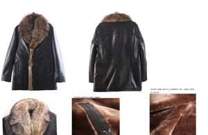 Mens Leather Jacket Real Fur Collar Fur Coats Winter Black Jackets Thicken Warm Outerwear Overcoat Waterproof Windbreaker Wholesale