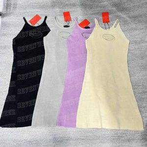 Womens Sling Dresses Hollow Letters Knits kjolar Party Nightclub Design ärmlös Vest Dress for Women293T