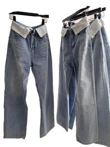 Nya mode jeans kvinnor sexiga lyx varumärke jeans mode långa lösa byxor ankomster höga midja gata ihålig lapp casual blå rak denim byxor storlek s-l