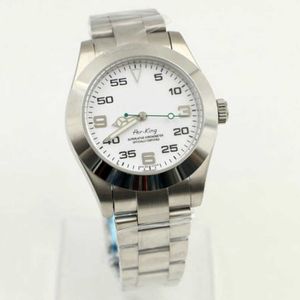 مصمم رجال Rolx White Top Top Mechanical Steel Detail 2813 Movematic Air King Sports Watch Watches Fashion Wristwatch X
