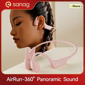 Headset Sanag A30S AIRRUN Wireless Bluetooth 5 3 Earphone Open Ear Luft Ledning 360 Panoramic Sound Headphone IPX7 Vattentät headset 231007