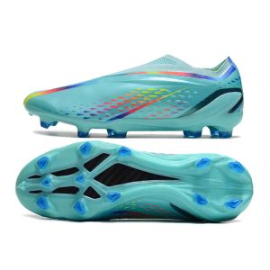 2023 Soccer Shoes X Speedportal FG Men Laceless Designer Cleats Clear Aqua Nightstrike Beyond Fast Pearlized Game Data Solar Green Low Football Boots Size 39-45