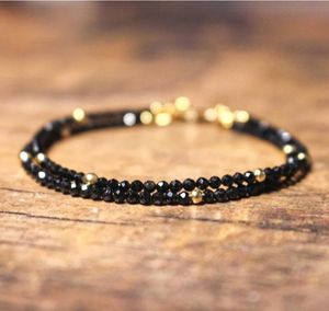 Charm Bracelets Black Tourmaline Bracelet Empath Protection for Women Dainty Jewelry Crystal 231006