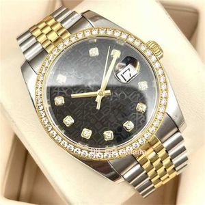 Movimento Rolaxes relógio Clean L aço 36 relógios ouro preto padrão dial 116243 inoxidável automático masculino