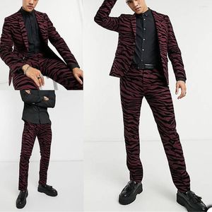 Men's Suits Fashion Men Tailor-Made 2 Pieces Modern Printed Custom Made Handsome Wedding Fit Slim Formal Casual Prom