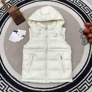 moda bambini Gilet con cappuccio in piuma d'oca bianca Gilet di alta qualità per bambino Taglia 110-170 CM Giacca senza maniche tinta unita Oct05