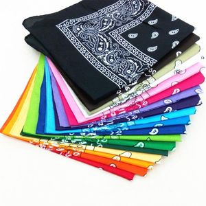 Hohe Qualität 1 STÜCK Unisex Bandana Hip Hop Schwarz Paisley Kopfbedeckung Haarband Schal Hals Handgelenk Wickelband Headtie Quadratischer Schal220z