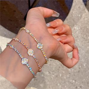 Jewelry Pouches Synthetic Moissanite Diamond Circle Bracelet Multicolor Everyday Wear Hand Rope Zircon